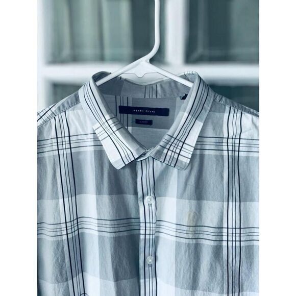 Perry Ellis Men’s XL Slim Fit Classic Button Down Long Sleeve Plaid Casual Shirt - Picture 5 of 9